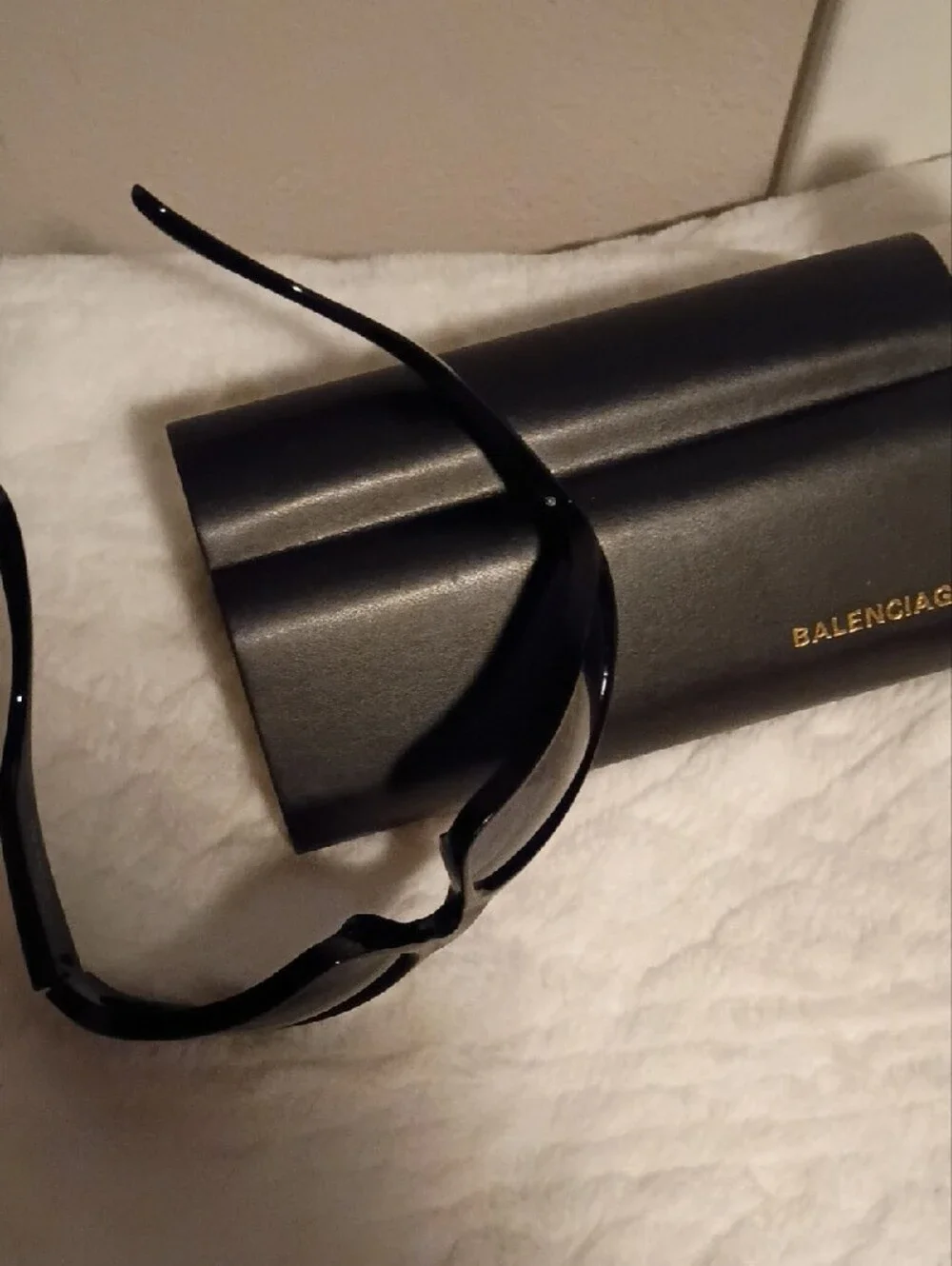 Balenciaga Black Men's Oversized Sunglasses with Branded Case